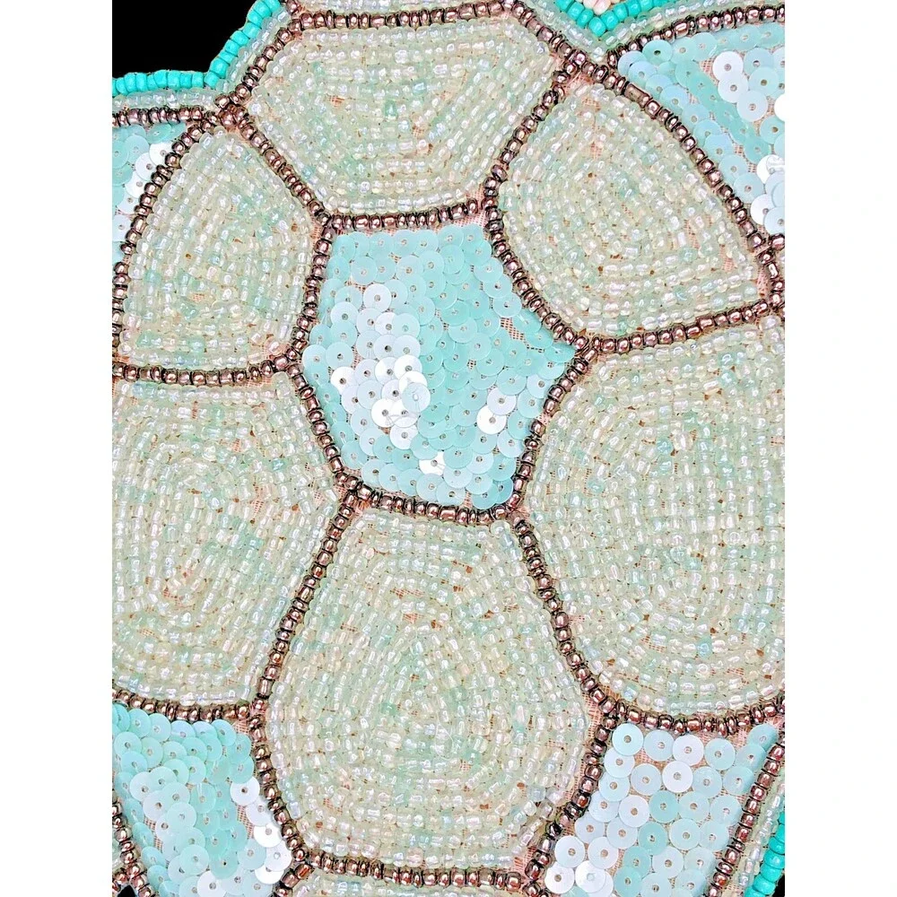 Sea Turtle Beaded Placemats Charger Set Of 4 Summer Beach House Nautical 14